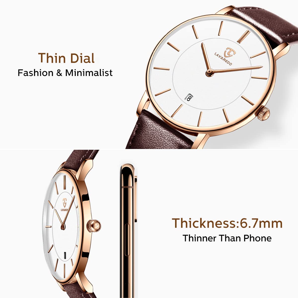 BEN NEVIS Watch, Mens Watch, Minimalist Fashion Simple Wrist Watch Analog Date with Leather Strap