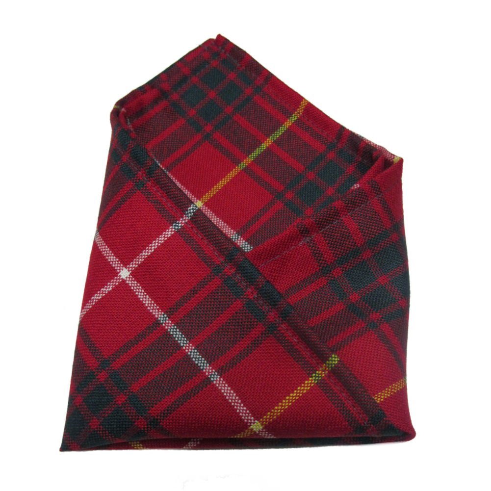 100% Wool Tartan Plaid Pocket Handkerchief Squares - Scotland Made