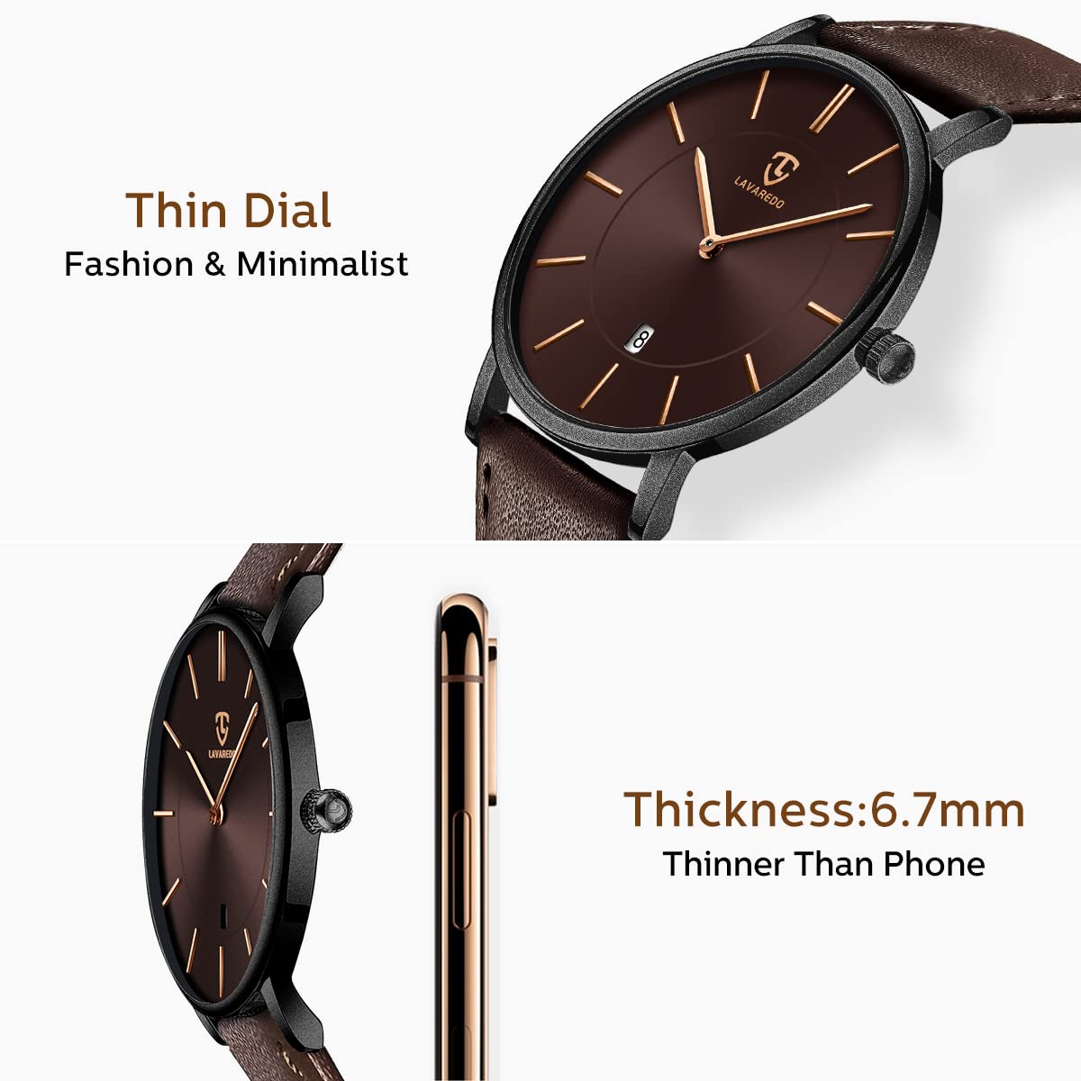 BEN NEVIS Watch, Mens Watch, Minimalist Fashion Simple Wrist Watch Analog Date with Leather Strap