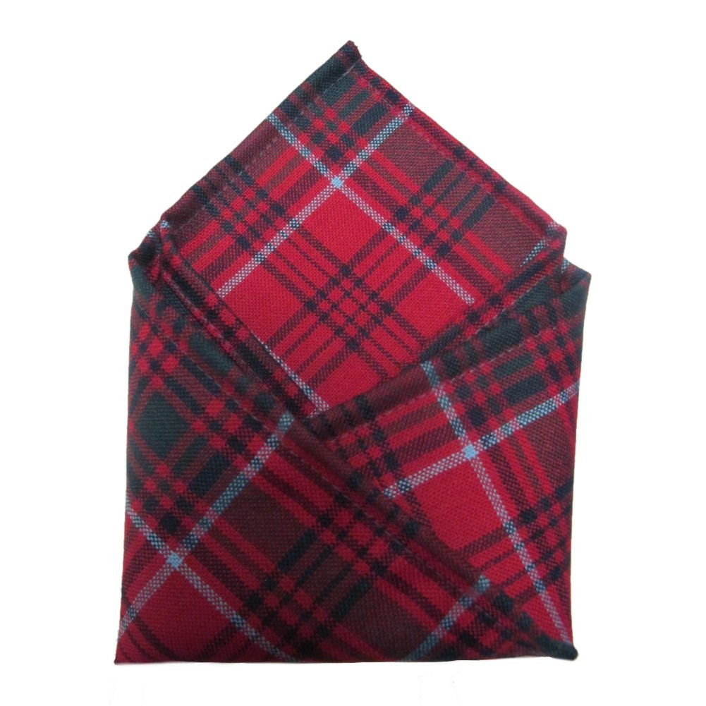 100% Wool Tartan Plaid Pocket Handkerchief Squares - Scotland Made