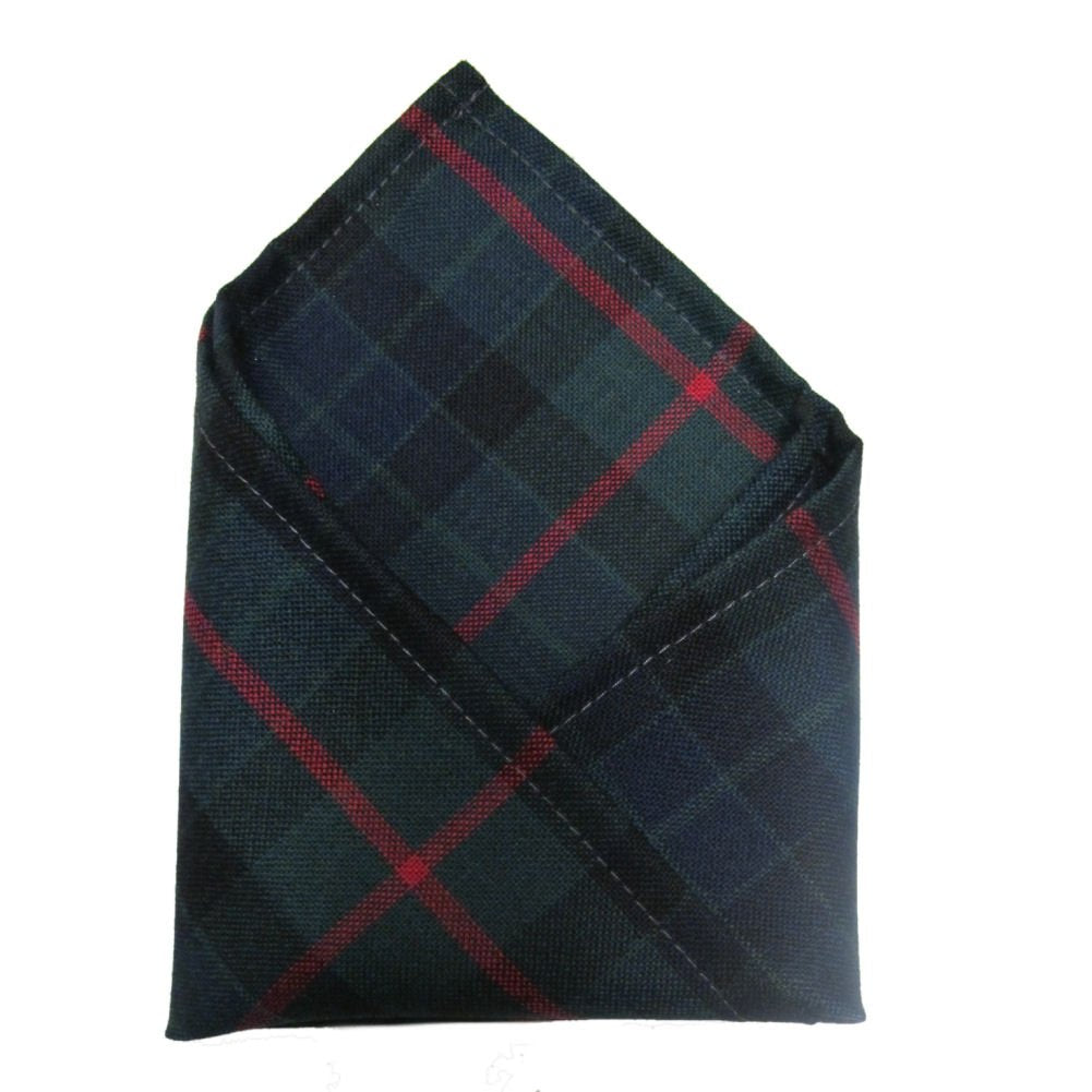 100% Wool Tartan Plaid Pocket Handkerchief Squares - Scotland Made