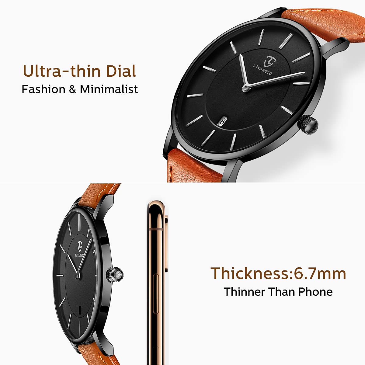 BEN NEVIS Watch, Mens Watch, Minimalist Fashion Simple Wrist Watch Analog Date with Leather Strap