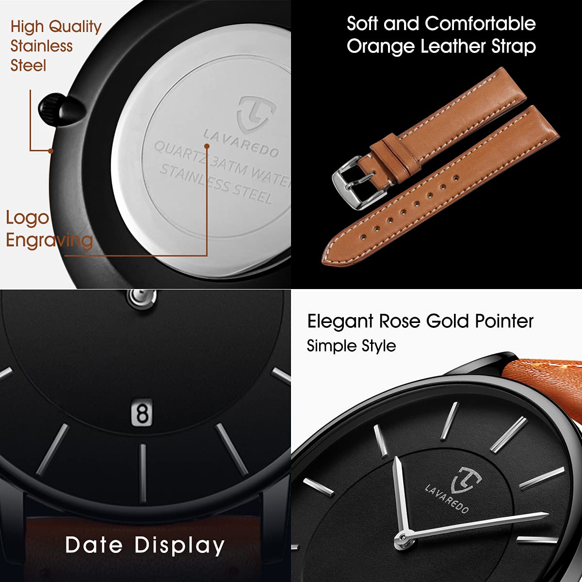 BEN NEVIS Watch, Mens Watch, Minimalist Fashion Simple Wrist Watch Analog Date with Leather Strap