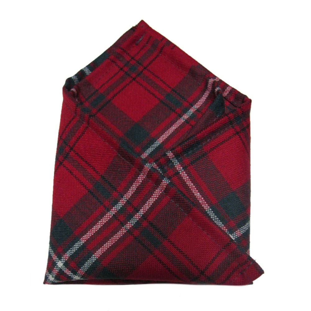 100% Wool Tartan Plaid Pocket Handkerchief Squares - Scotland Made