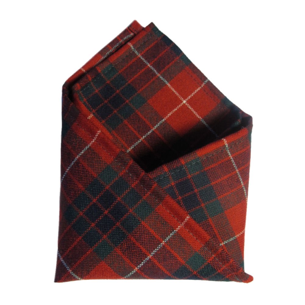 100% Wool Tartan Plaid Pocket Handkerchief Squares - Scotland Made