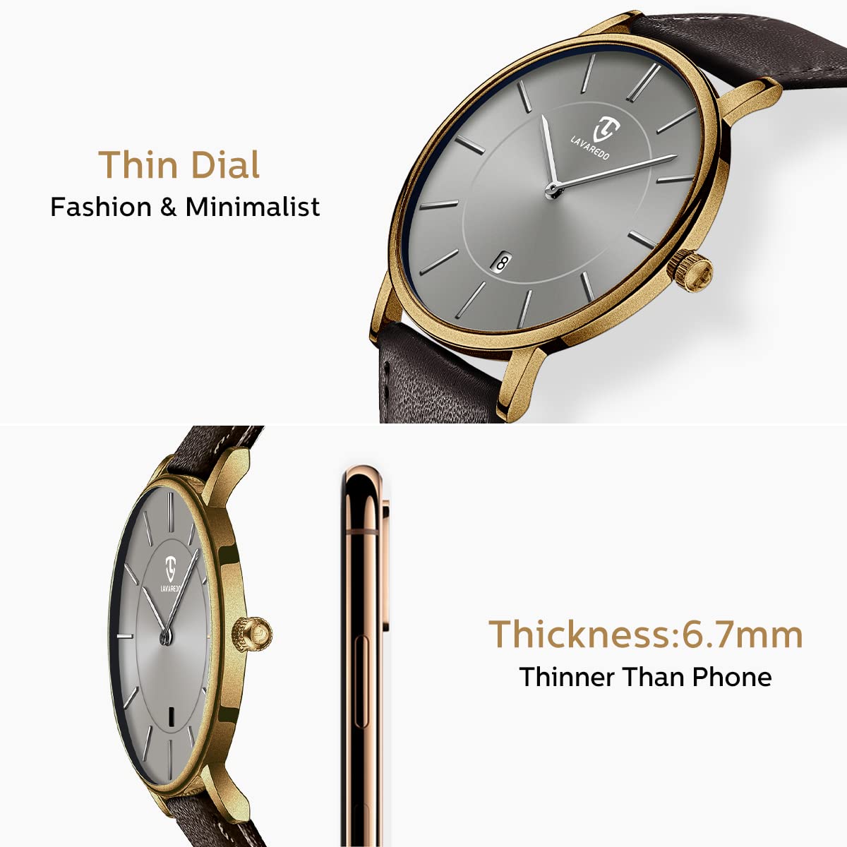 BEN NEVIS Watch, Mens Watch, Minimalist Fashion Simple Wrist Watch Analog Date with Leather Strap