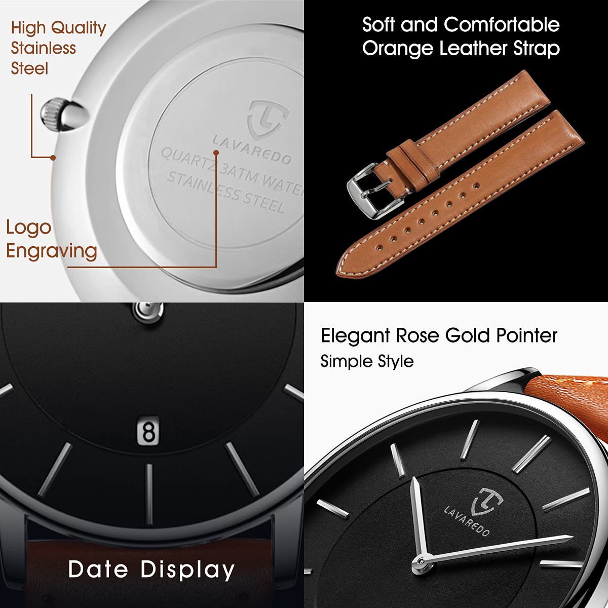 BEN NEVIS Watch, Mens Watch, Minimalist Fashion Simple Wrist Watch Analog Date with Leather Strap