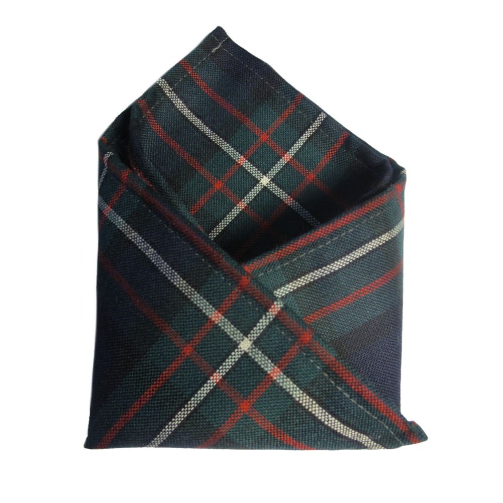 100% Wool Tartan Plaid Pocket Handkerchief Squares - Scotland Made