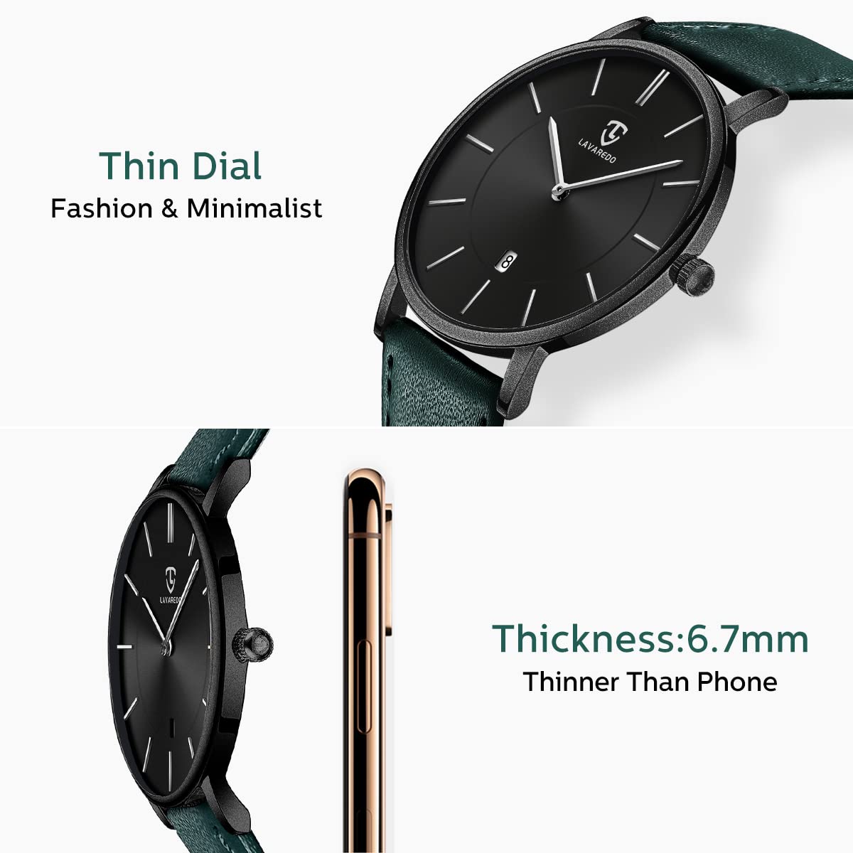 BEN NEVIS Watch, Mens Watch, Minimalist Fashion Simple Wrist Watch Analog Date with Leather Strap