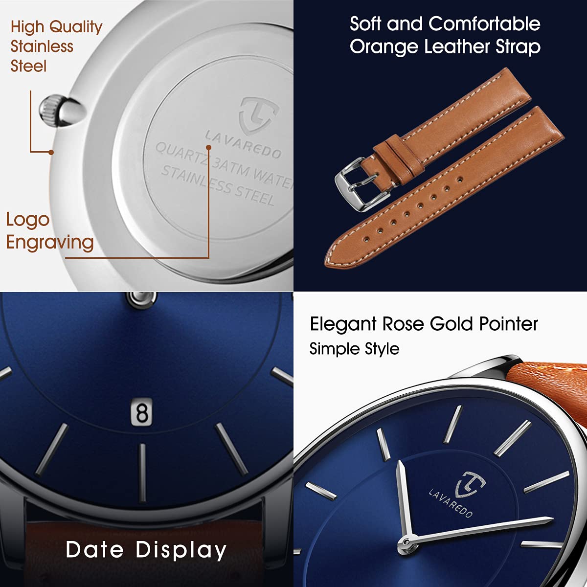 BEN NEVIS Watch, Mens Watch, Minimalist Fashion Simple Wrist Watch Analog Date with Leather Strap