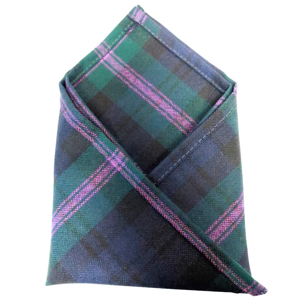 100% Wool Tartan Plaid Pocket Handkerchief Squares - Scotland Made