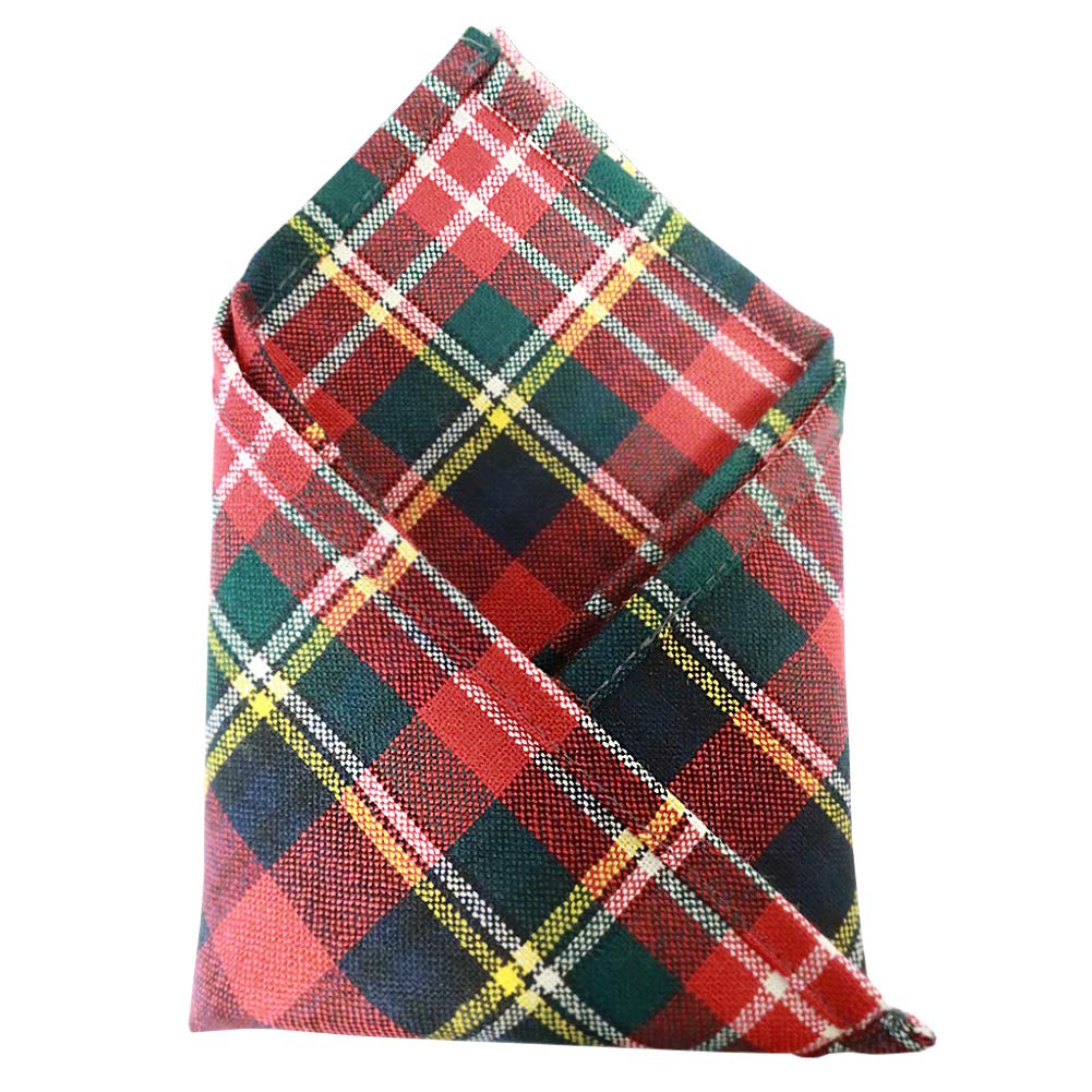 100% Wool Tartan Plaid Pocket Handkerchief Squares - Scotland Made