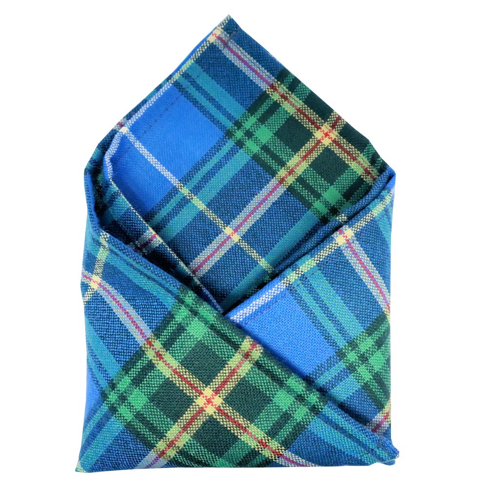 100% Wool Tartan Plaid Pocket Handkerchief Squares - Scotland Made