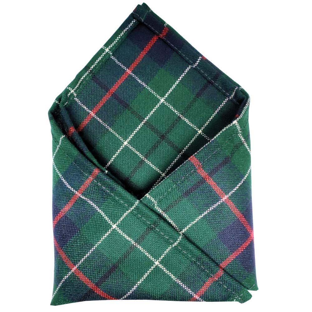 100% Wool Tartan Plaid Pocket Handkerchief Squares - Scotland Made