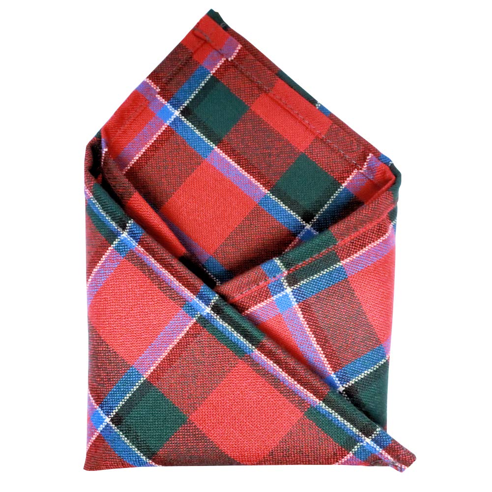 100% Wool Tartan Plaid Pocket Handkerchief Squares - Scotland Made