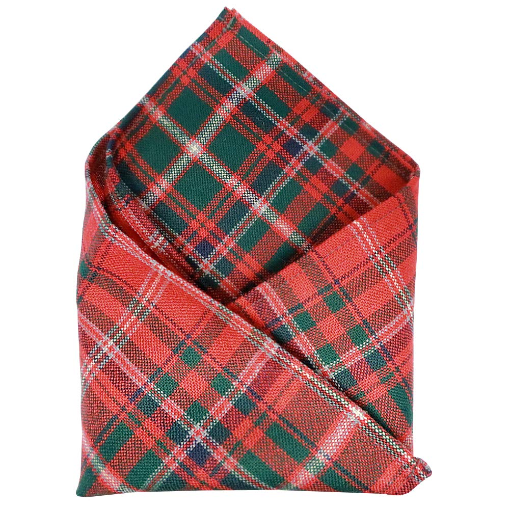 100% Wool Tartan Plaid Pocket Handkerchief Squares - Scotland Made