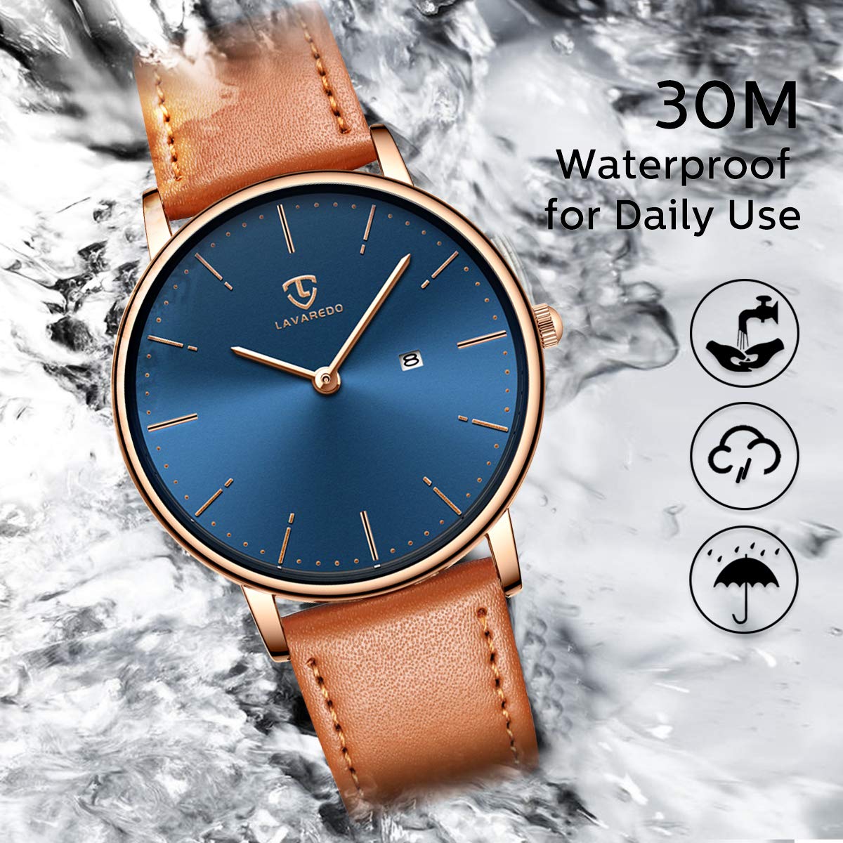 BEN NEVIS Watch, Mens Watch, Minimalist Fashion Simple Wrist Watch Analog Date with Leather Strap