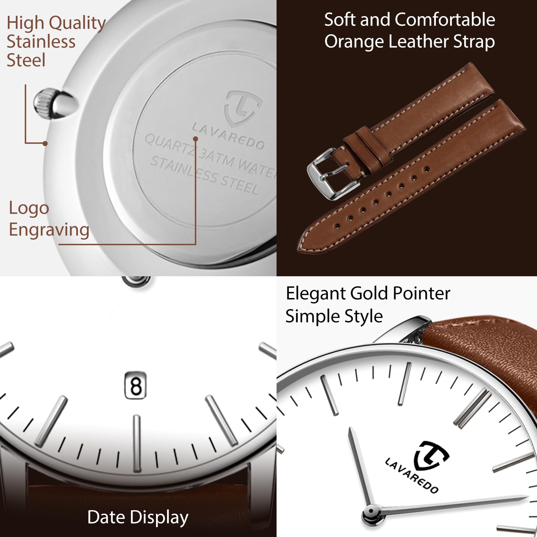 BEN NEVIS Watch, Mens Watch, Minimalist Fashion Simple Wrist Watch Analog Date with Leather Strap