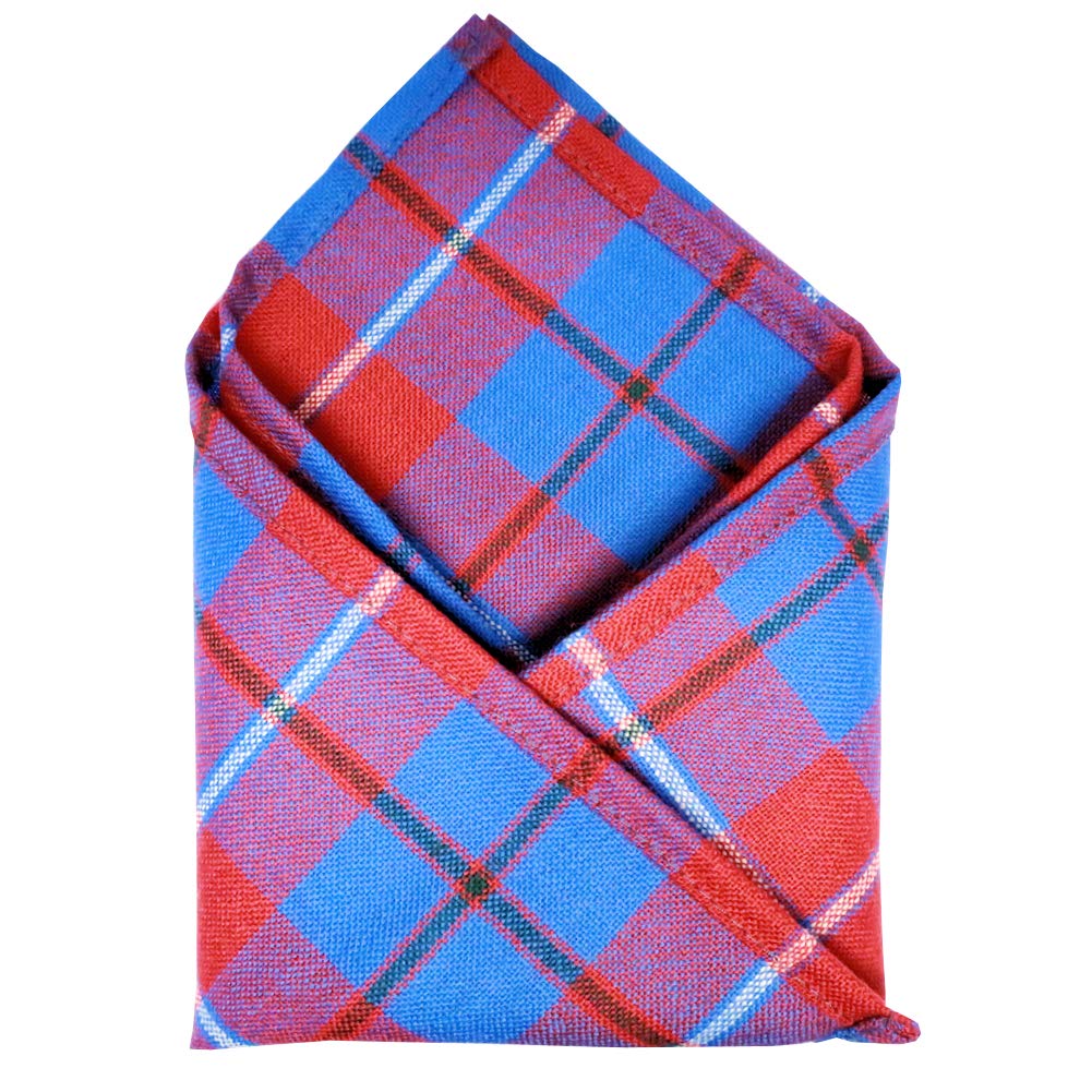 100% Wool Tartan Plaid Pocket Handkerchief Squares - Scotland Made