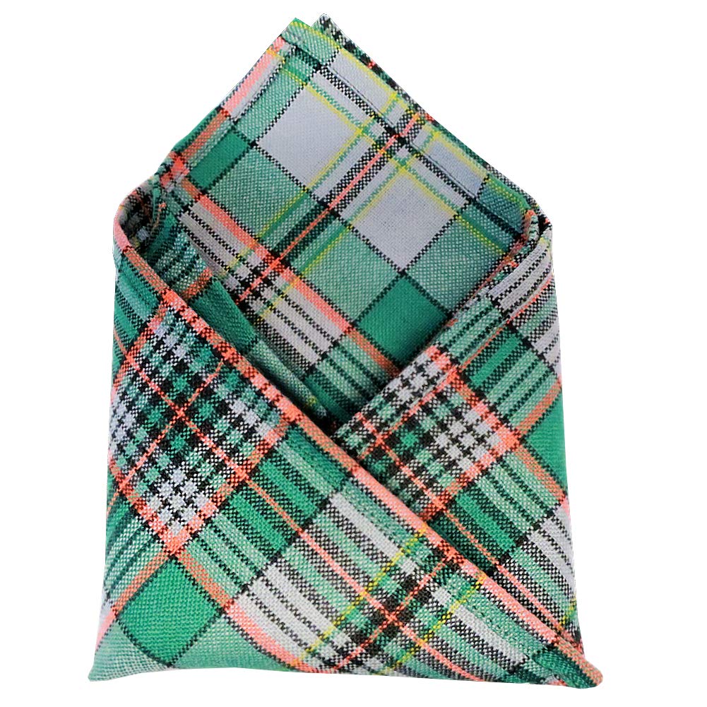 100% Wool Tartan Plaid Pocket Handkerchief Squares - Scotland Made