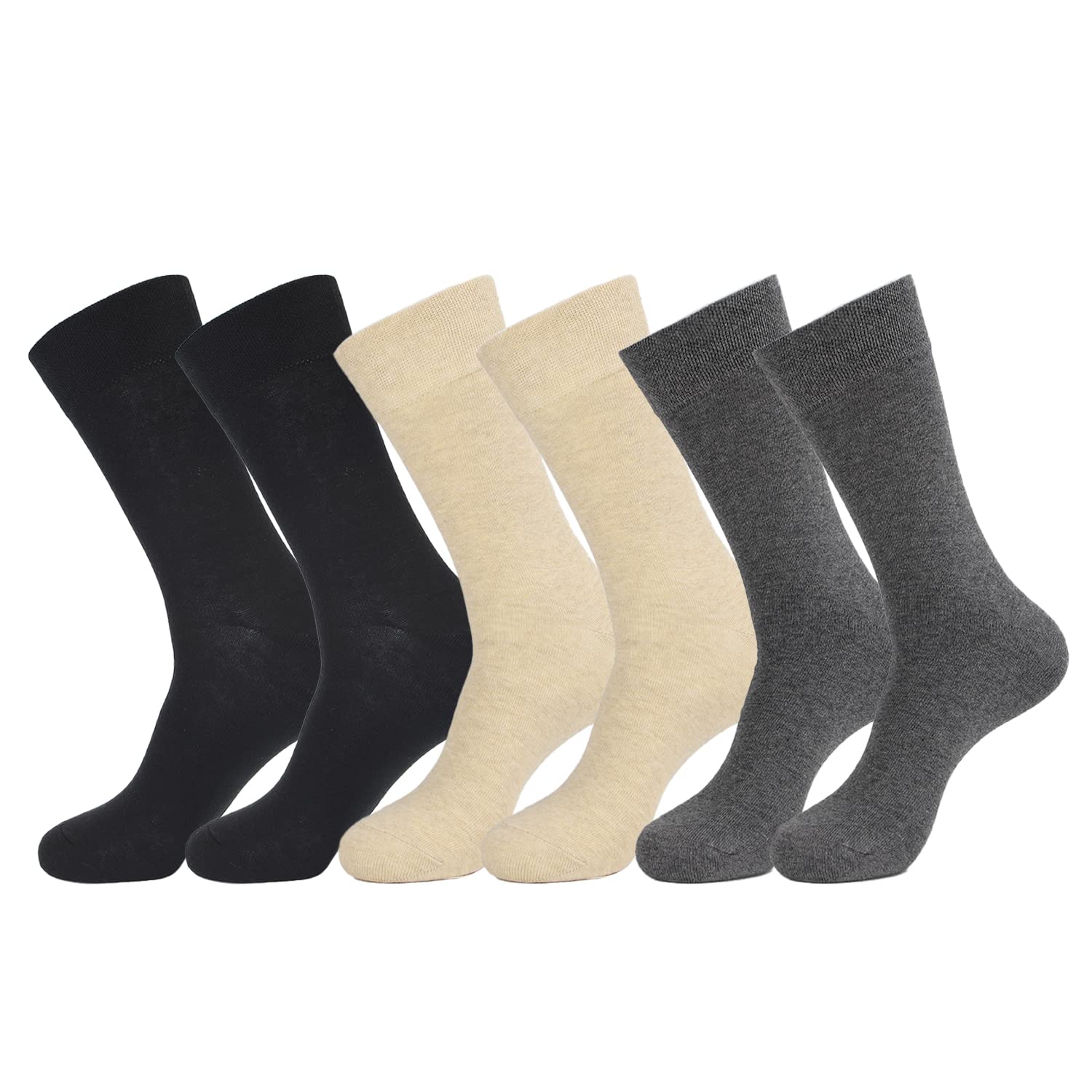 7DayOtter 98% Cotton Rich Dress Socks for Business Mens Womens Casual Socks 6Pack