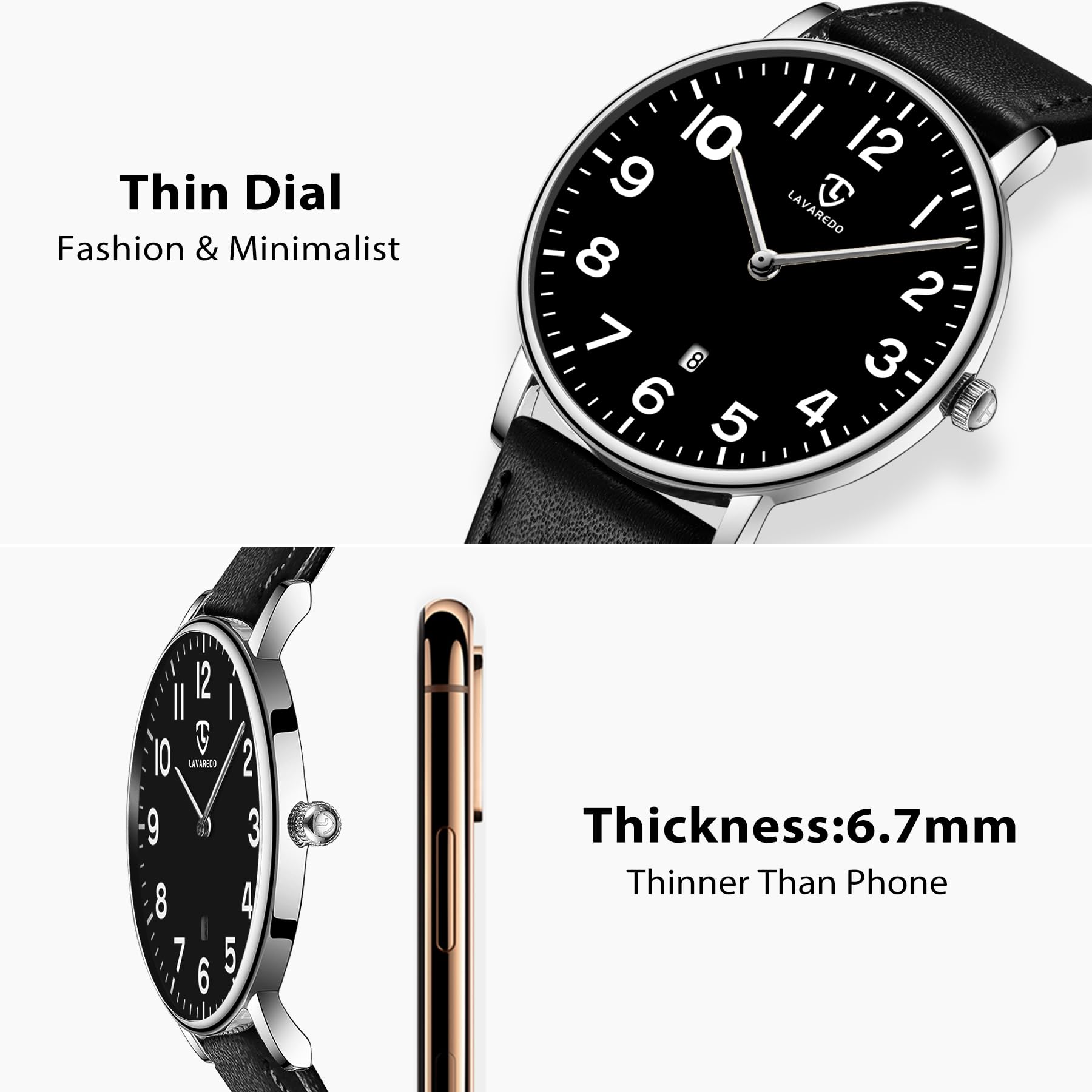 BEN NEVIS Watch, Mens Watch, Minimalist Fashion Simple Wrist Watch Analog Date with Leather Strap