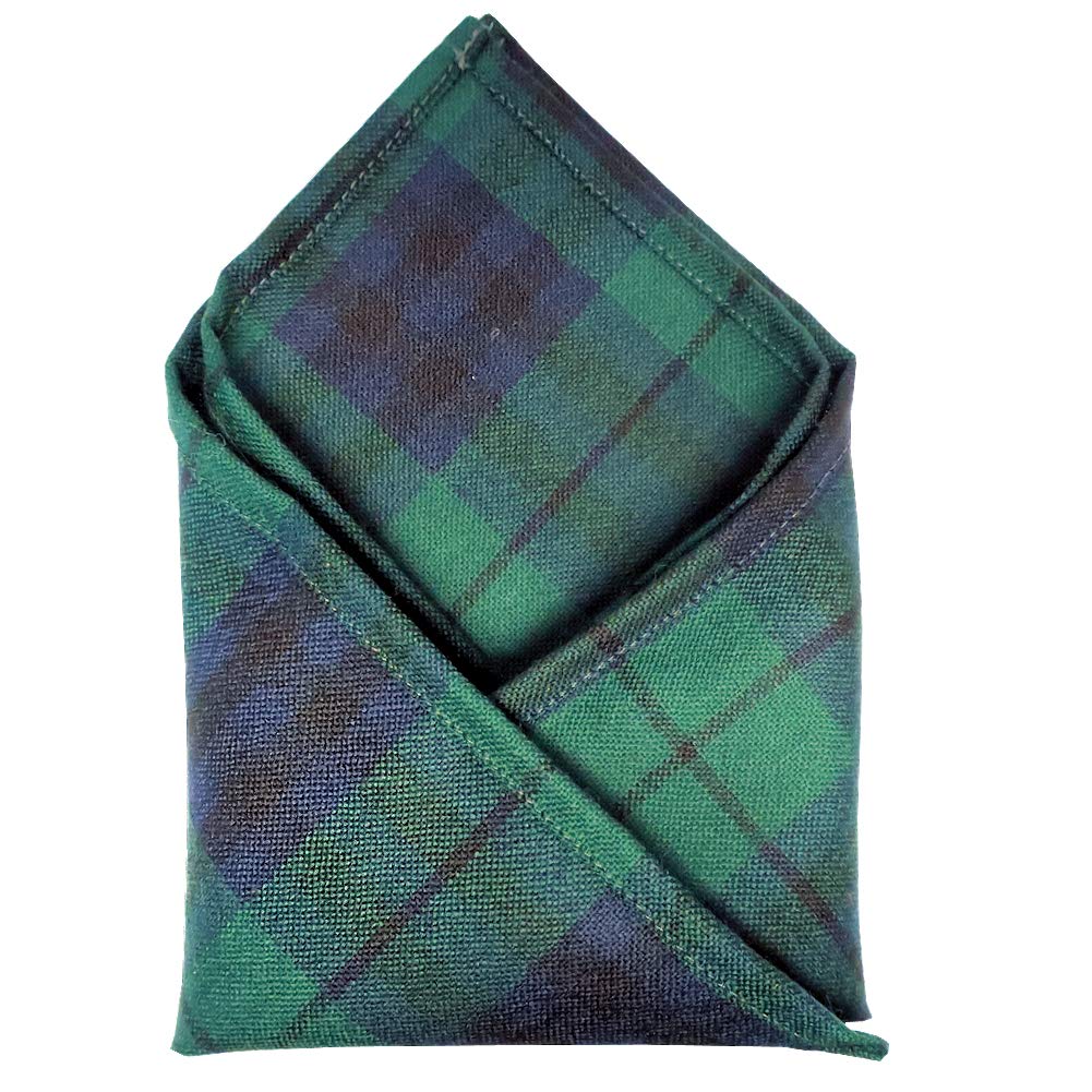 100% Wool Tartan Plaid Pocket Handkerchief Squares - Scotland Made