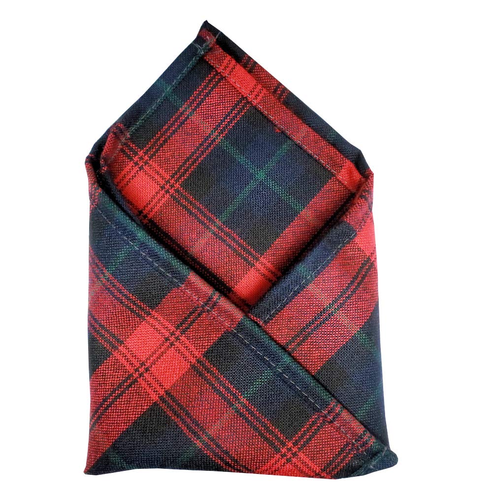 100% Wool Tartan Plaid Pocket Handkerchief Squares - Scotland Made