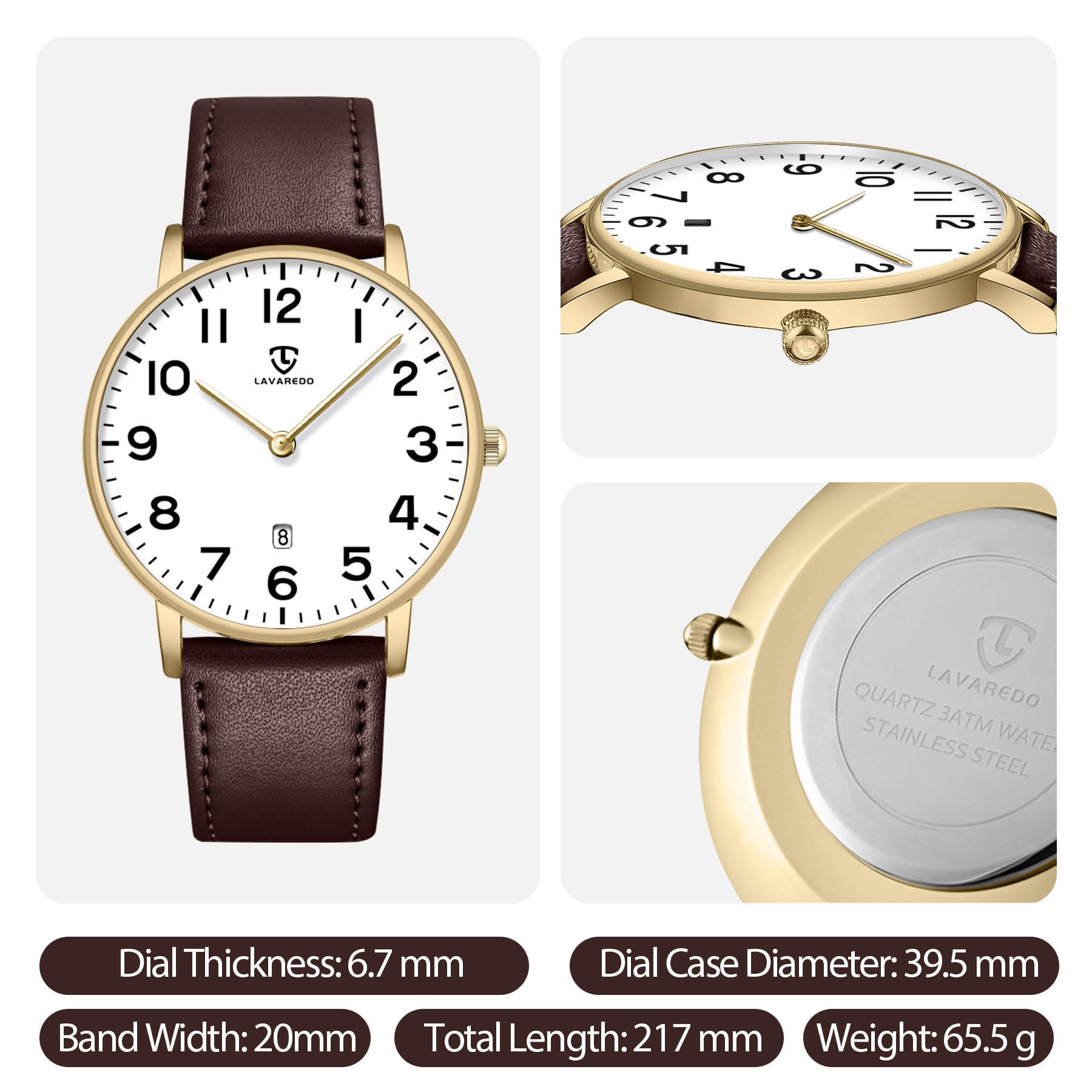 BEN NEVIS Watch, Mens Watch, Minimalist Fashion Simple Wrist Watch Analog Date with Leather Strap