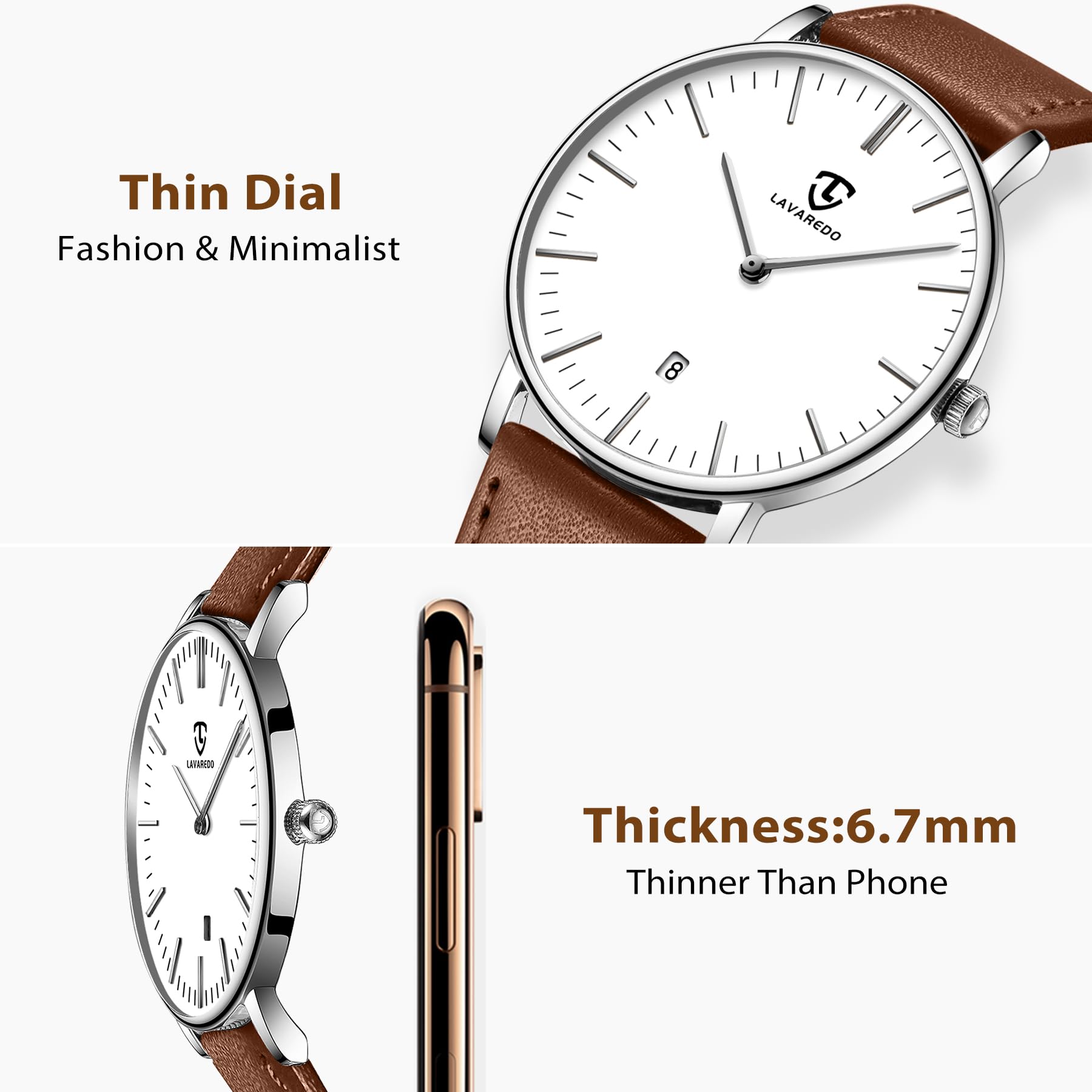 BEN NEVIS Watch, Mens Watch, Minimalist Fashion Simple Wrist Watch Analog Date with Leather Strap