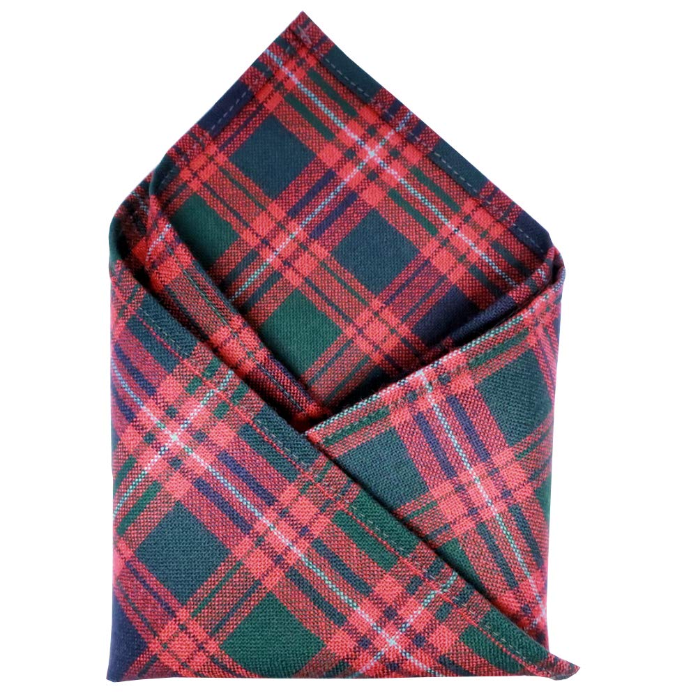 100% Wool Tartan Plaid Pocket Handkerchief Squares - Scotland Made