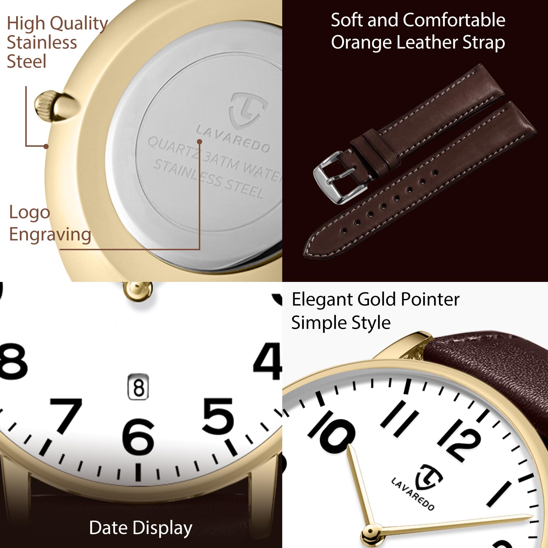 BEN NEVIS Watch, Mens Watch, Minimalist Fashion Simple Wrist Watch Analog Date with Leather Strap