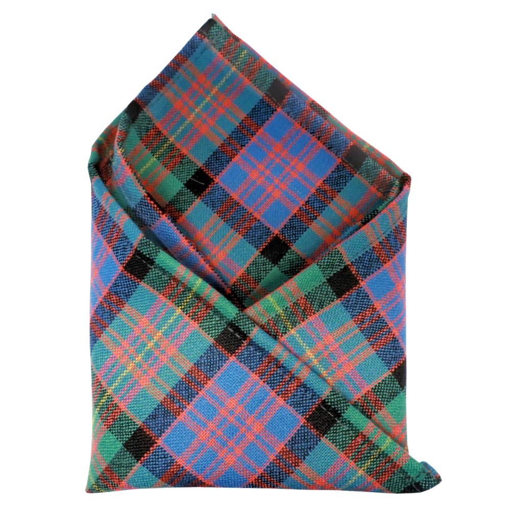 100% Wool Tartan Plaid Pocket Handkerchief Squares - Scotland Made