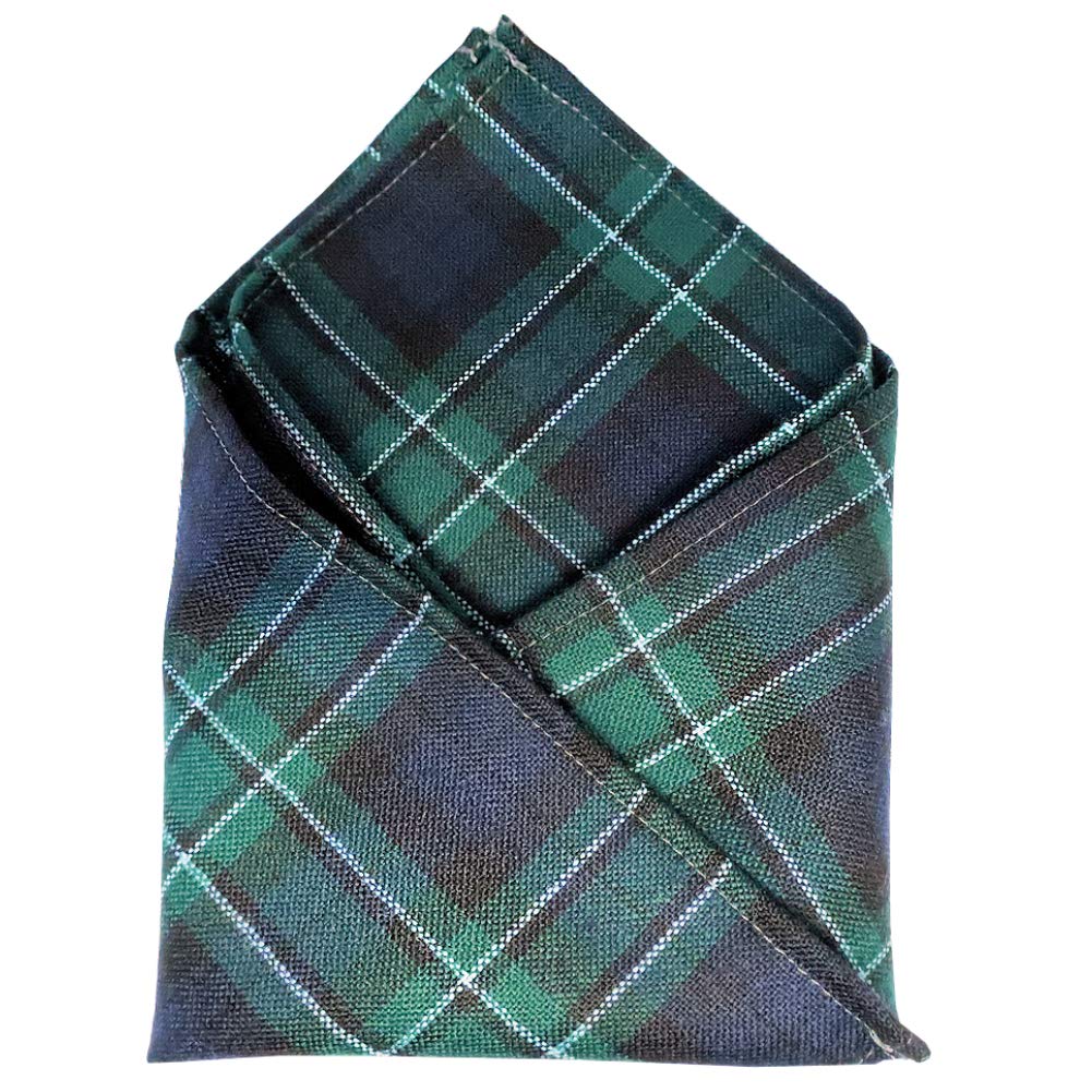 100% Wool Tartan Plaid Pocket Handkerchief Squares - Scotland Made