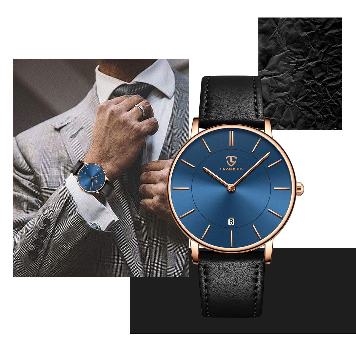 BEN NEVIS Watch, Mens Watch, Minimalist Fashion Simple Wrist Watch Analog Date with Leather Strap