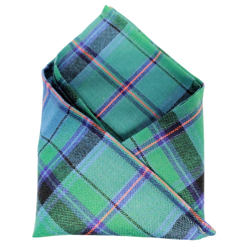 100% Wool Tartan Plaid Pocket Handkerchief Squares - Scotland Made