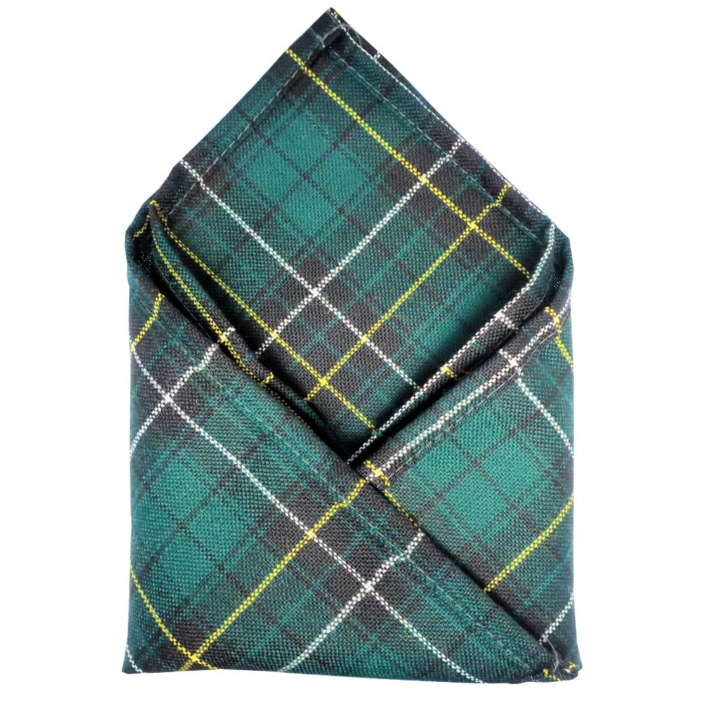 100% Wool Tartan Plaid Pocket Handkerchief Squares - Scotland Made