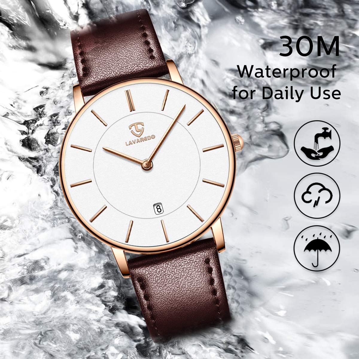 BEN NEVIS Watch, Mens Watch, Minimalist Fashion Simple Wrist Watch Analog Date with Leather Strap