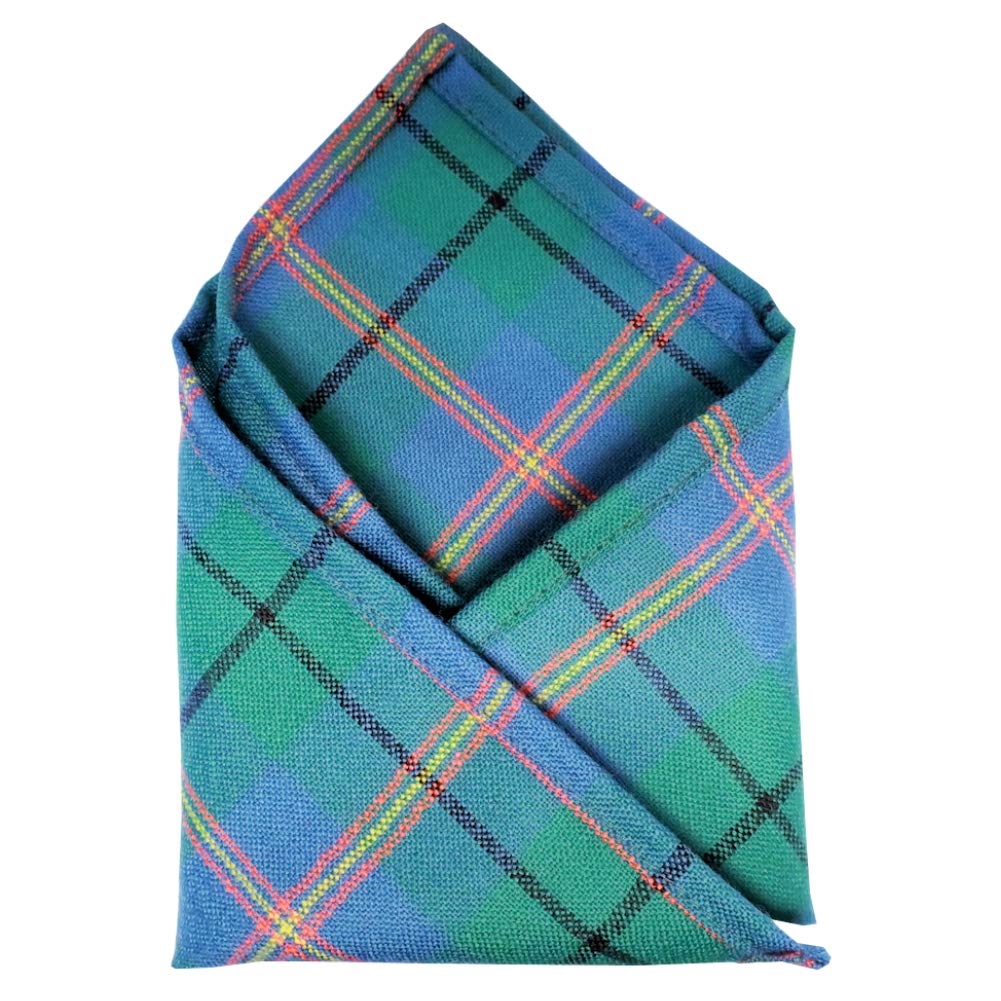 100% Wool Tartan Plaid Pocket Handkerchief Squares - Scotland Made