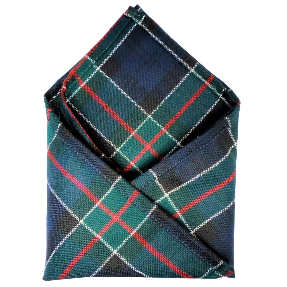 100% Wool Tartan Plaid Pocket Handkerchief Squares - Scotland Made