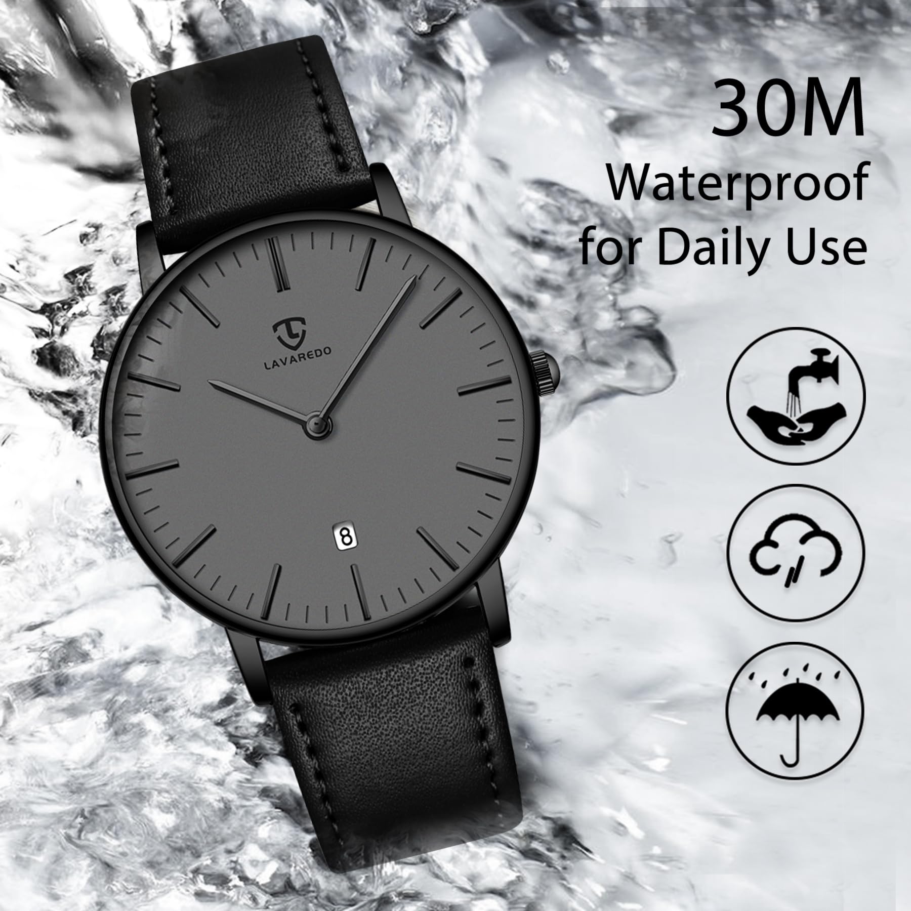 BEN NEVIS Watch, Mens Watch, Minimalist Fashion Simple Wrist Watch Analog Date with Leather Strap