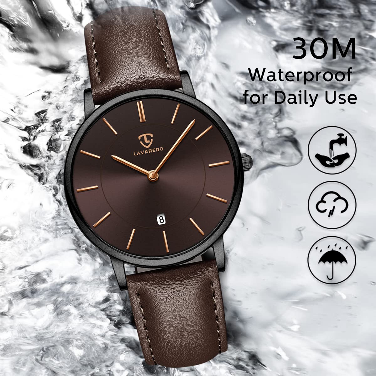 BEN NEVIS Watch, Mens Watch, Minimalist Fashion Simple Wrist Watch Analog Date with Leather Strap