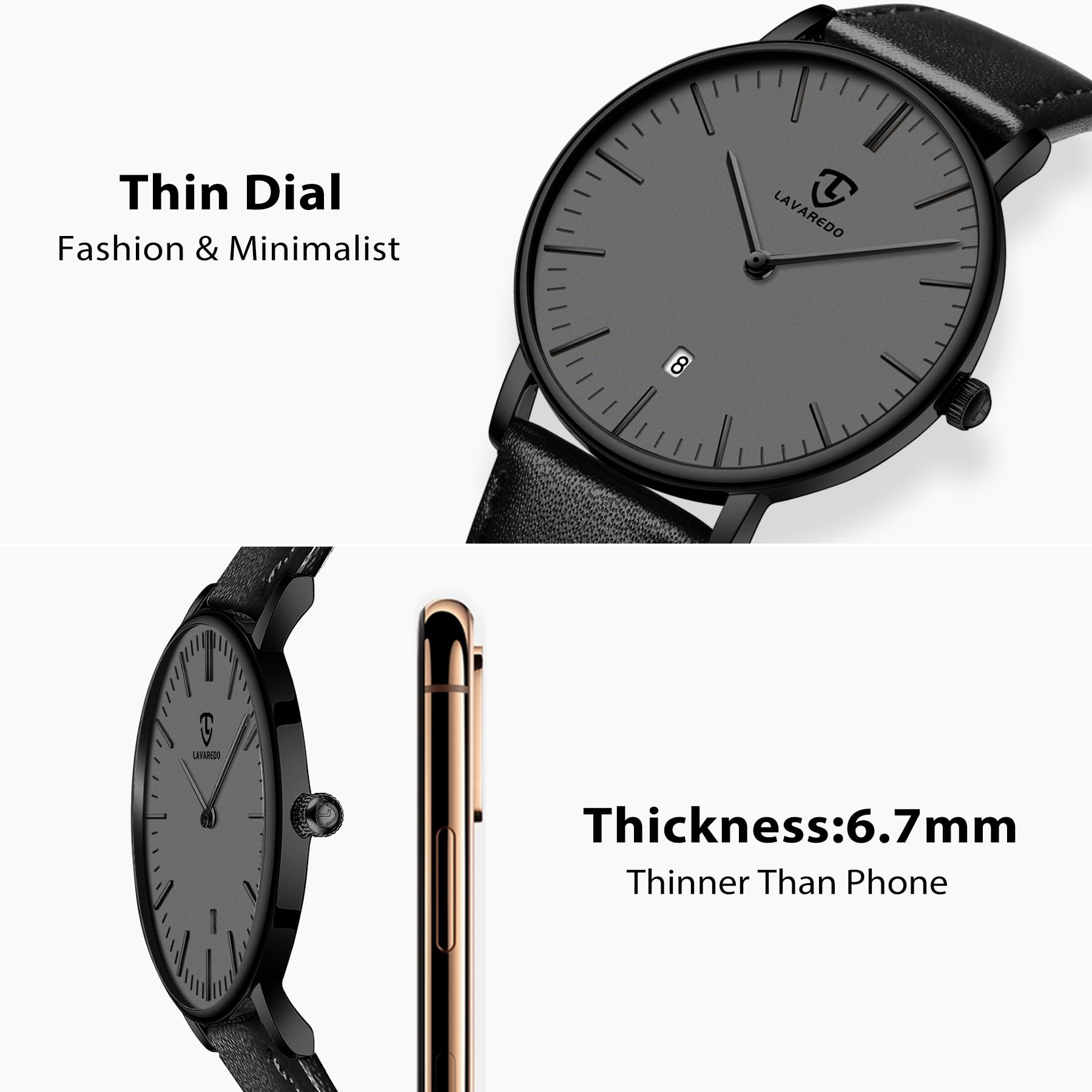 BEN NEVIS Watch, Mens Watch, Minimalist Fashion Simple Wrist Watch Analog Date with Leather Strap