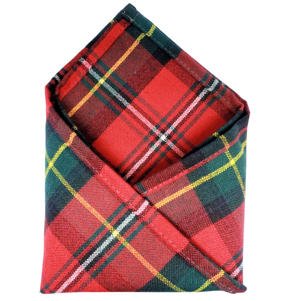 100% Wool Tartan Plaid Pocket Handkerchief Squares - Scotland Made