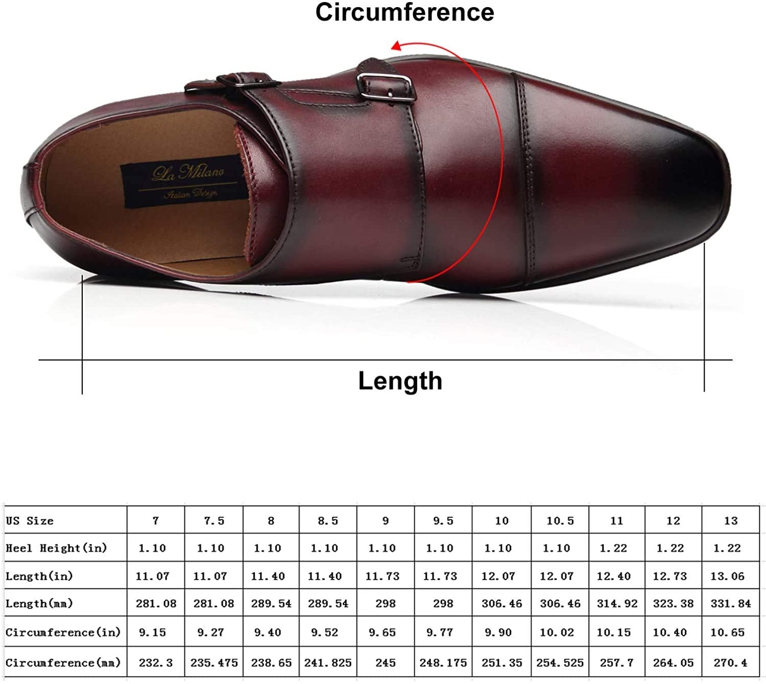 Mens Double Monk Strap Slip on Loafer Cap Toe Leather Oxford Formal Business Casual Comfortable Dress Shoes for Men