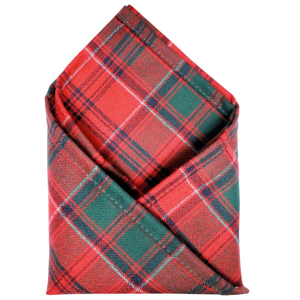 100% Wool Tartan Plaid Pocket Handkerchief Squares - Scotland Made