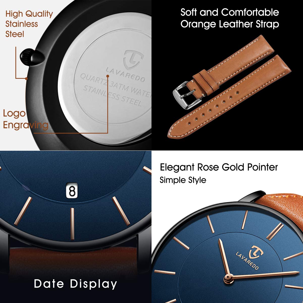 BEN NEVIS Watch, Mens Watch, Minimalist Fashion Simple Wrist Watch Analog Date with Leather Strap