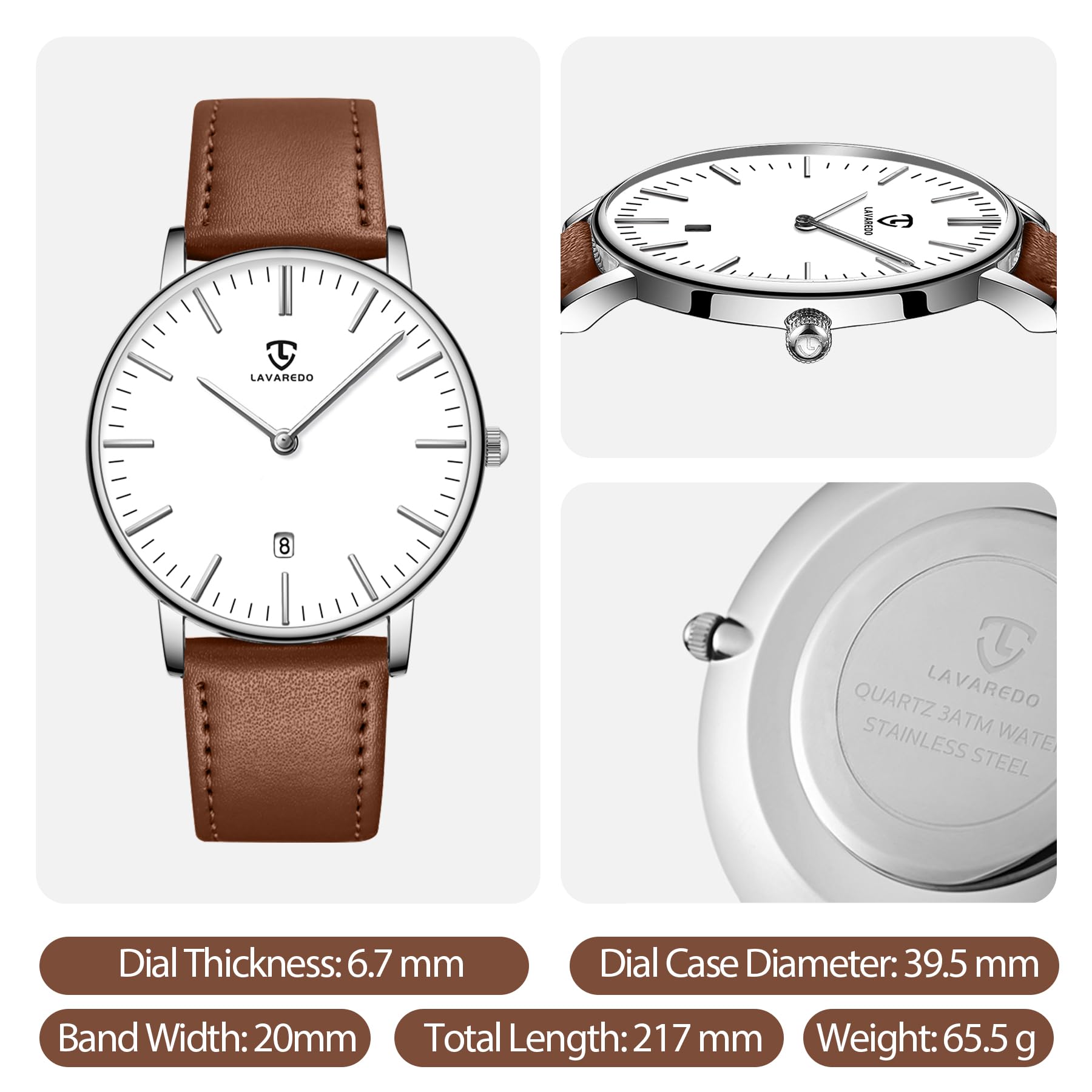 BEN NEVIS Watch, Mens Watch, Minimalist Fashion Simple Wrist Watch Analog Date with Leather Strap