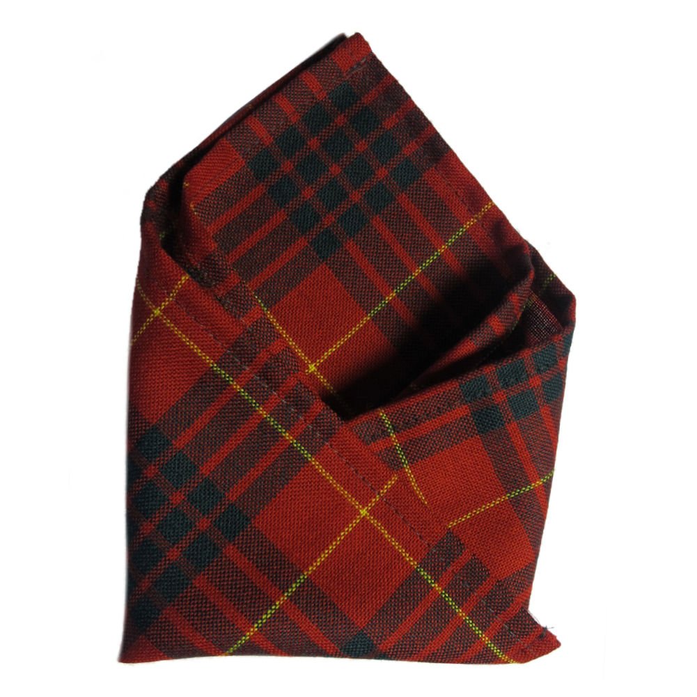 100% Wool Tartan Plaid Pocket Handkerchief Squares - Scotland Made