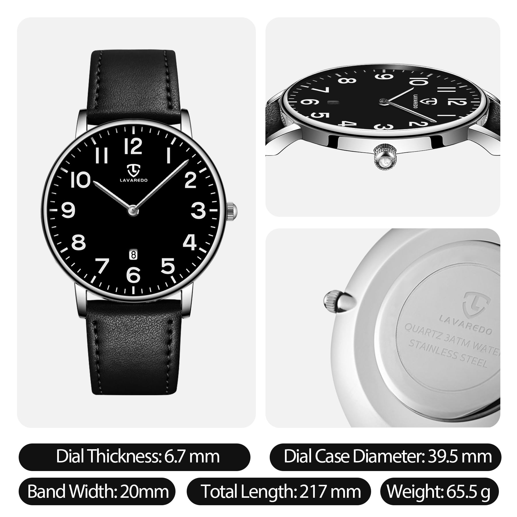 BEN NEVIS Watch, Mens Watch, Minimalist Fashion Simple Wrist Watch Analog Date with Leather Strap